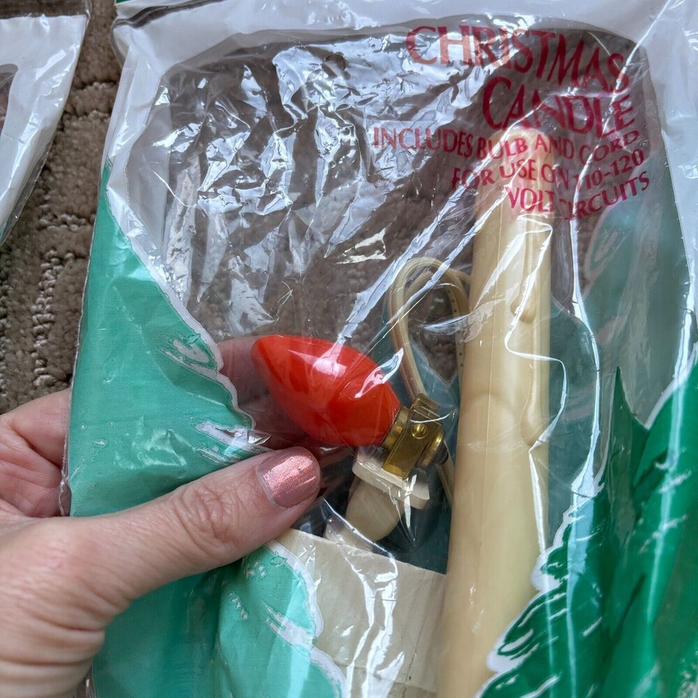 Vintage Noma Christmas Single Plastic Drip Candle Stick Light 9" Lot of 6 New - Picture 6 of 6